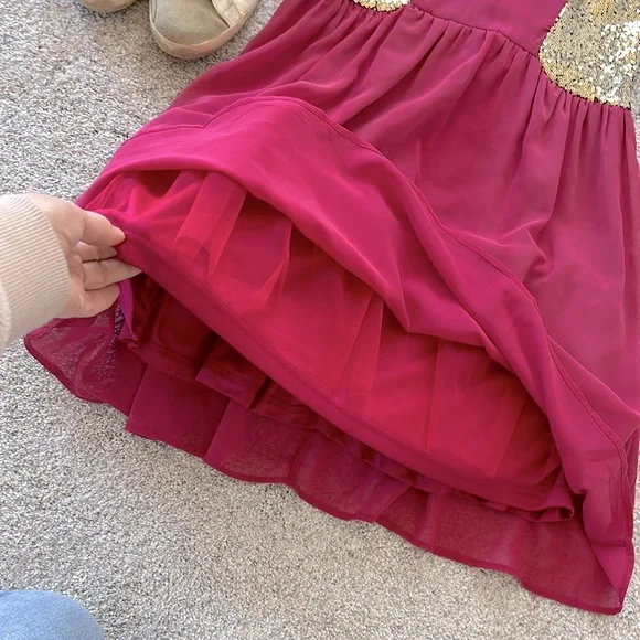 Sleeveless Pink with Gold Sequin Cocktail Dress - Picture 9 of 10